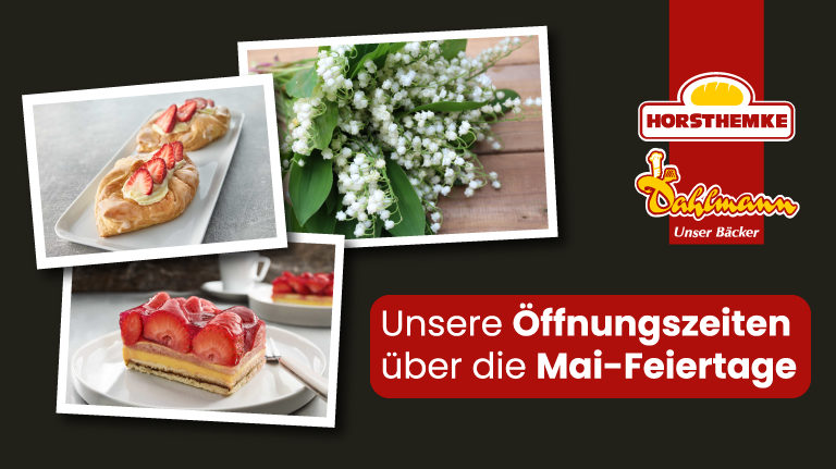 Polaroid mit Maiglöckchen, Erdbeerplunder & Erdbeerkuchen